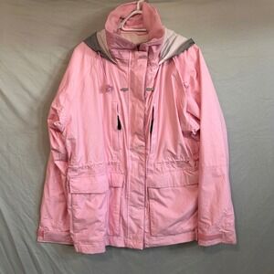 DG Pink Technical Ski Jacket Women Size 40 Hooded Gorpcore Utility Winter Coat